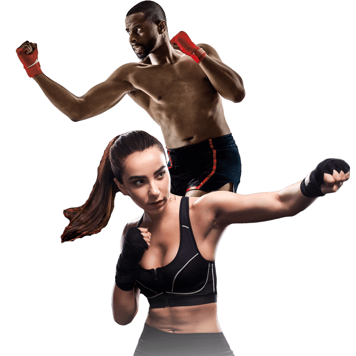 Mixed Martial Arts Lessons for Adults in Ashburn VA - Man and Woman Punching Hooks